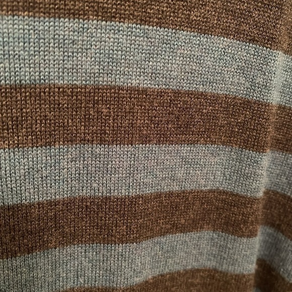 Perry Ellis V-Neck Merino Wool Blend Striped Sweater,Men’s Size M Blue & Black - Picture 7 of 13